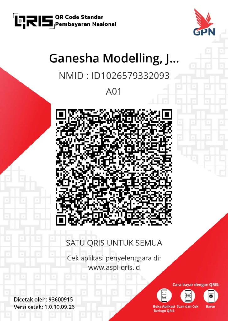 Perbesar Kode QRIS Ganesha Modelling untuk pembayaran Jasapeta